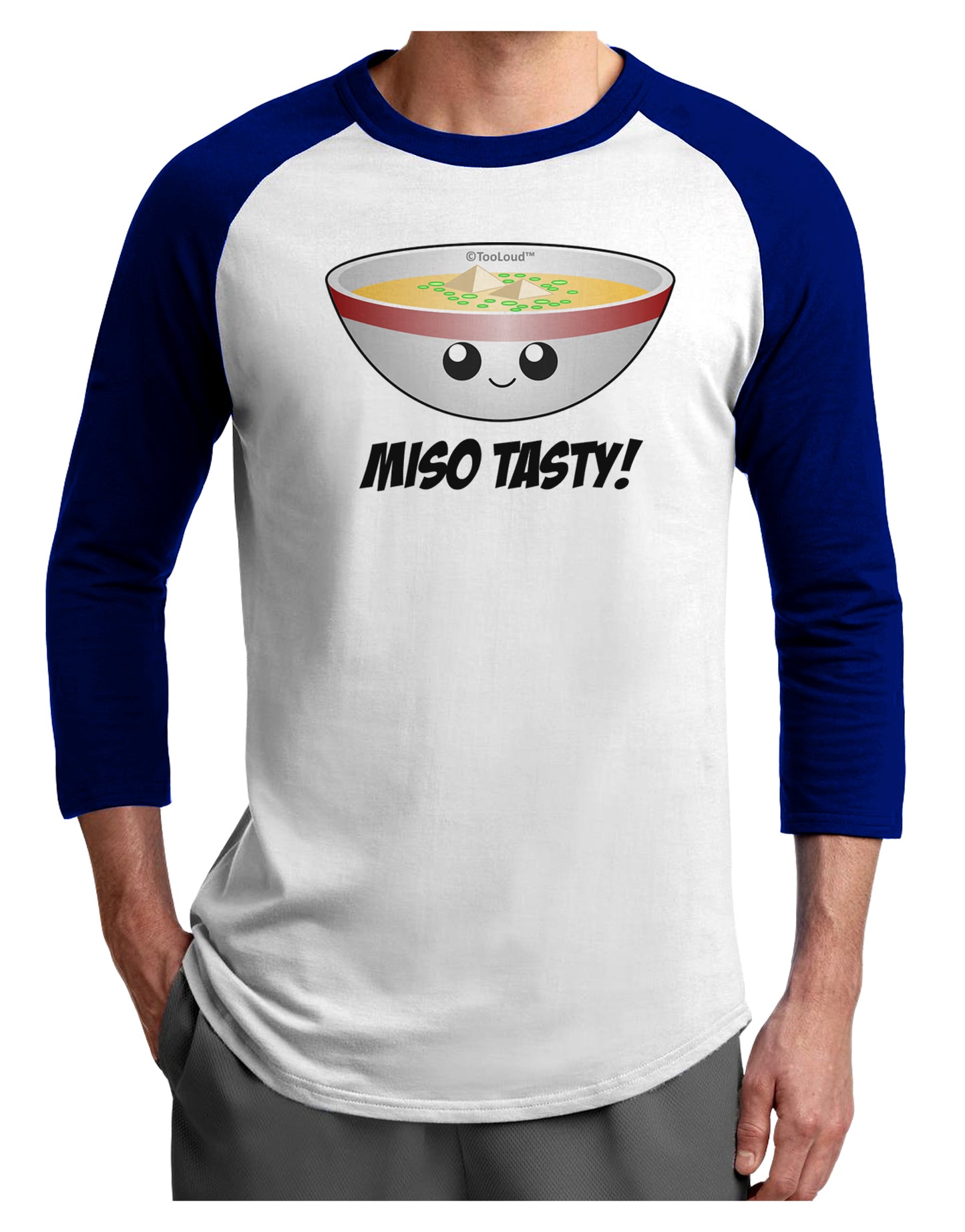 Miso Tasty - Cute Miso Soup Bowl Adult Raglan Shirt by TooLoud-TooLoud-White-Royal-X-Small-Davson Sales