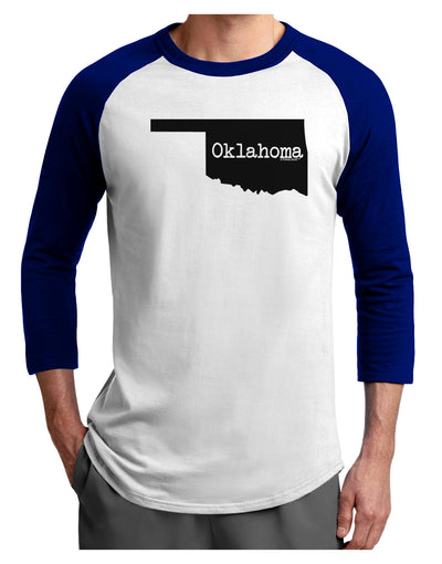 Oklahoma - United States Shape Adult Raglan Shirt by TooLoud-TooLoud-White-Royal-X-Small-Davson Sales