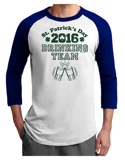 St Patricks Day Drinking Team Adult Raglan Shirt-Raglan Shirt-TooLoud-White-Royal-X-Small-Davson Sales