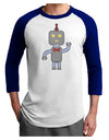 Cute Robot Male Adult Raglan Shirt-TooLoud-White-Royal-X-Small-Davson Sales