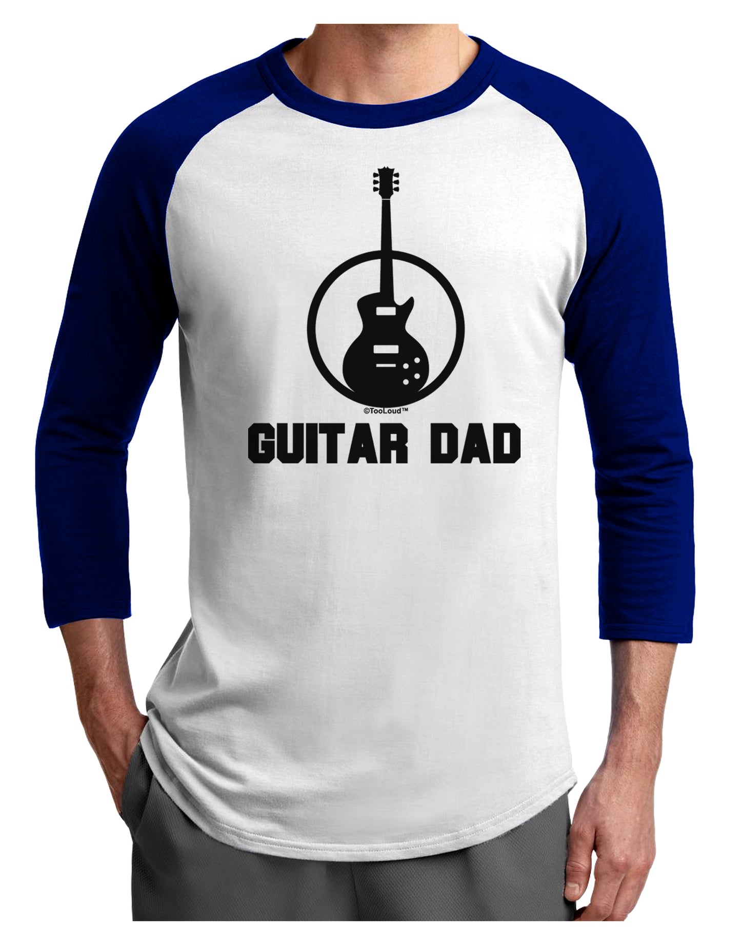 Guitar Dad Adult Raglan Shirt by TooLoud-TooLoud-White-Royal-X-Small-Davson Sales
