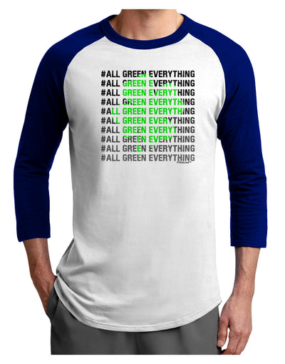 All Green Everything Clover Adult Raglan Shirt-Raglan Shirt-TooLoud-White-Royal-X-Small-Davson Sales