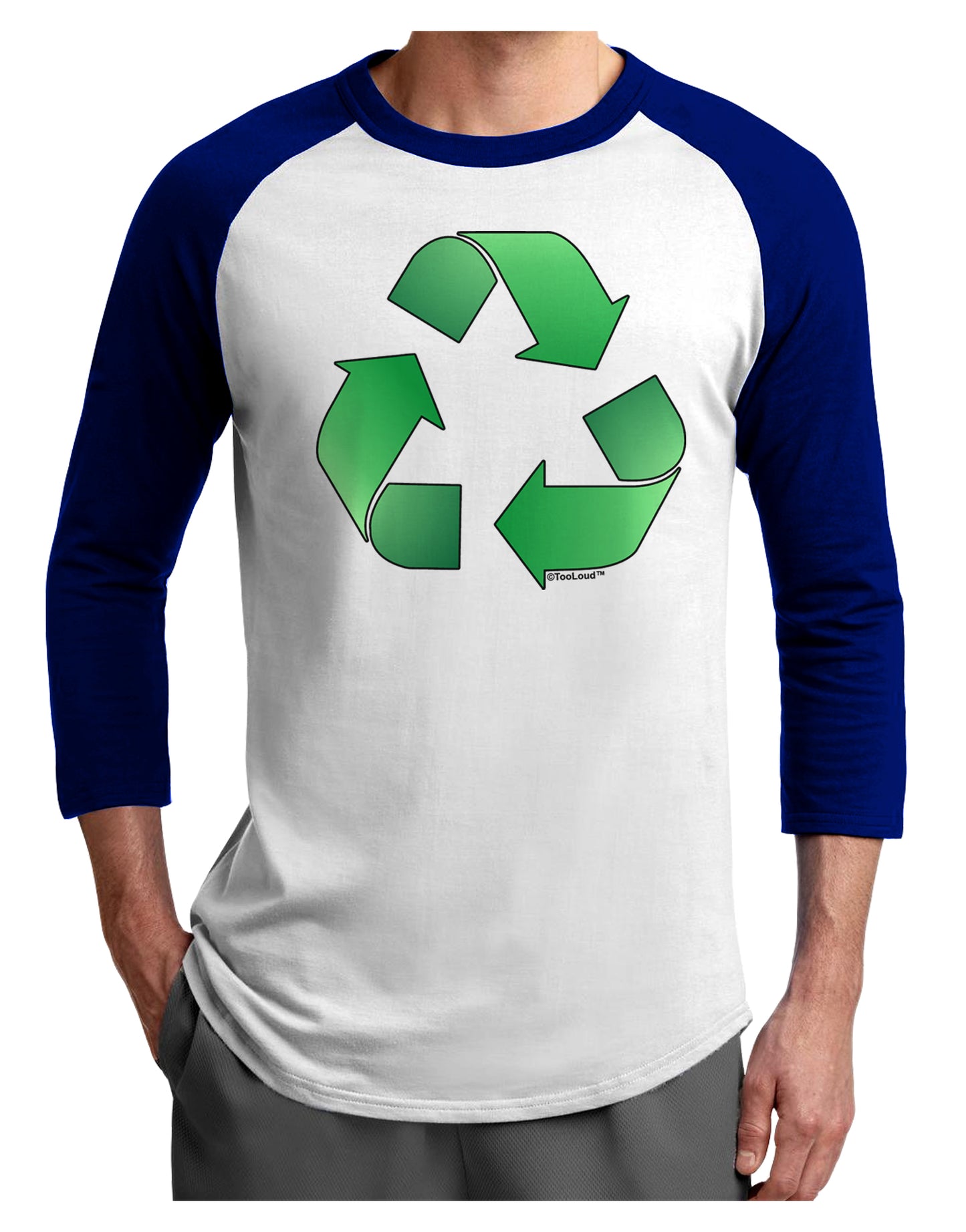 Recycle Green Adult Raglan Shirt by TooLoud-TooLoud-White-Royal-X-Small-Davson Sales