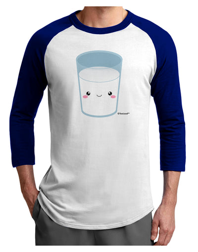 Cute Matching Milk and Cookie Design - Milk Adult Raglan Shirt by TooLoud-TooLoud-White-Royal-X-Small-Davson Sales