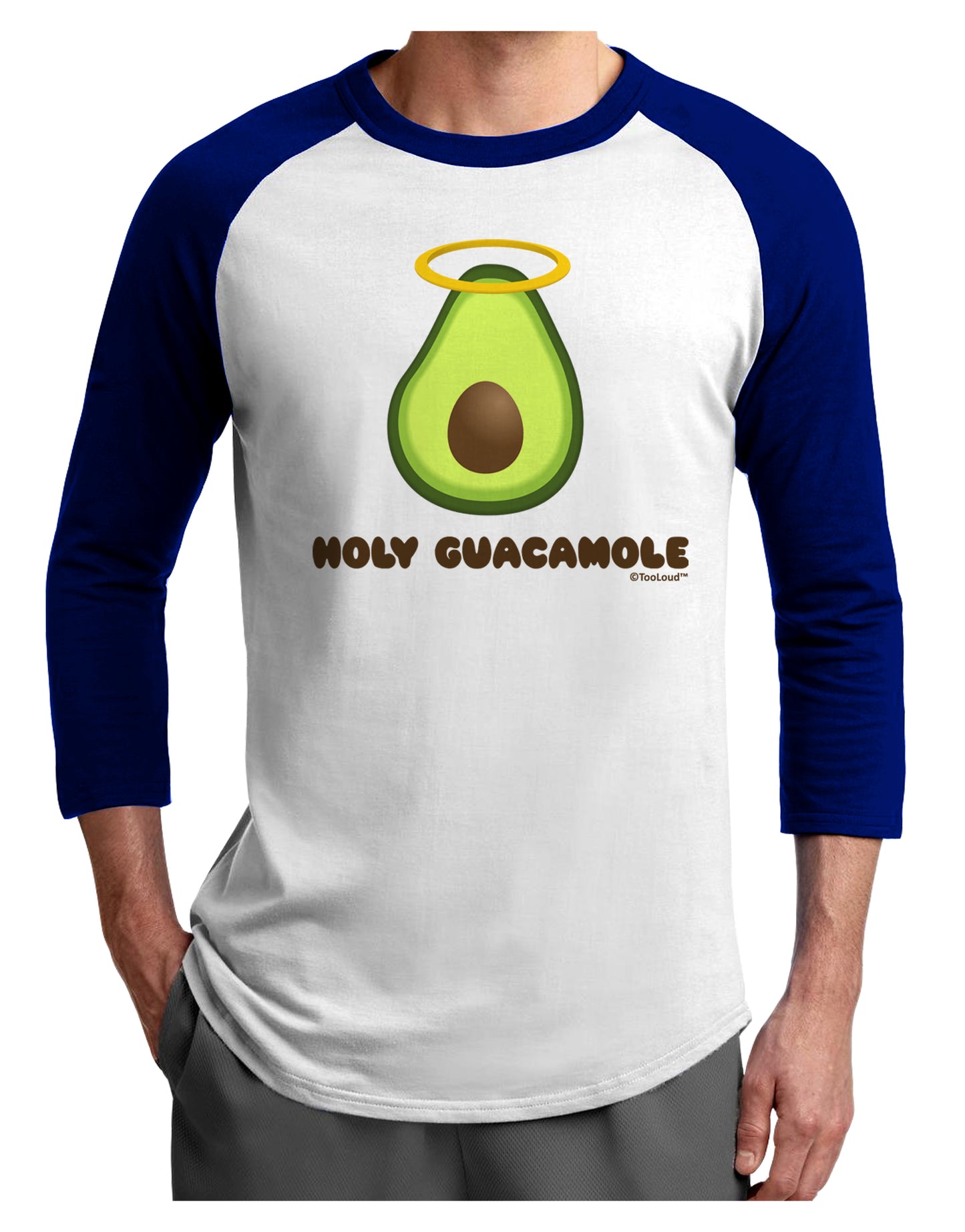Holy Guacamole Design Adult Raglan Shirt by TooLoud-TooLoud-White-Royal-X-Small-Davson Sales