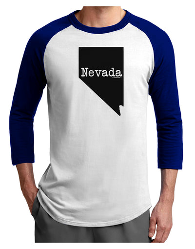 Nevada - United States Shape Adult Raglan Shirt by TooLoud-TooLoud-White-Royal-X-Small-Davson Sales