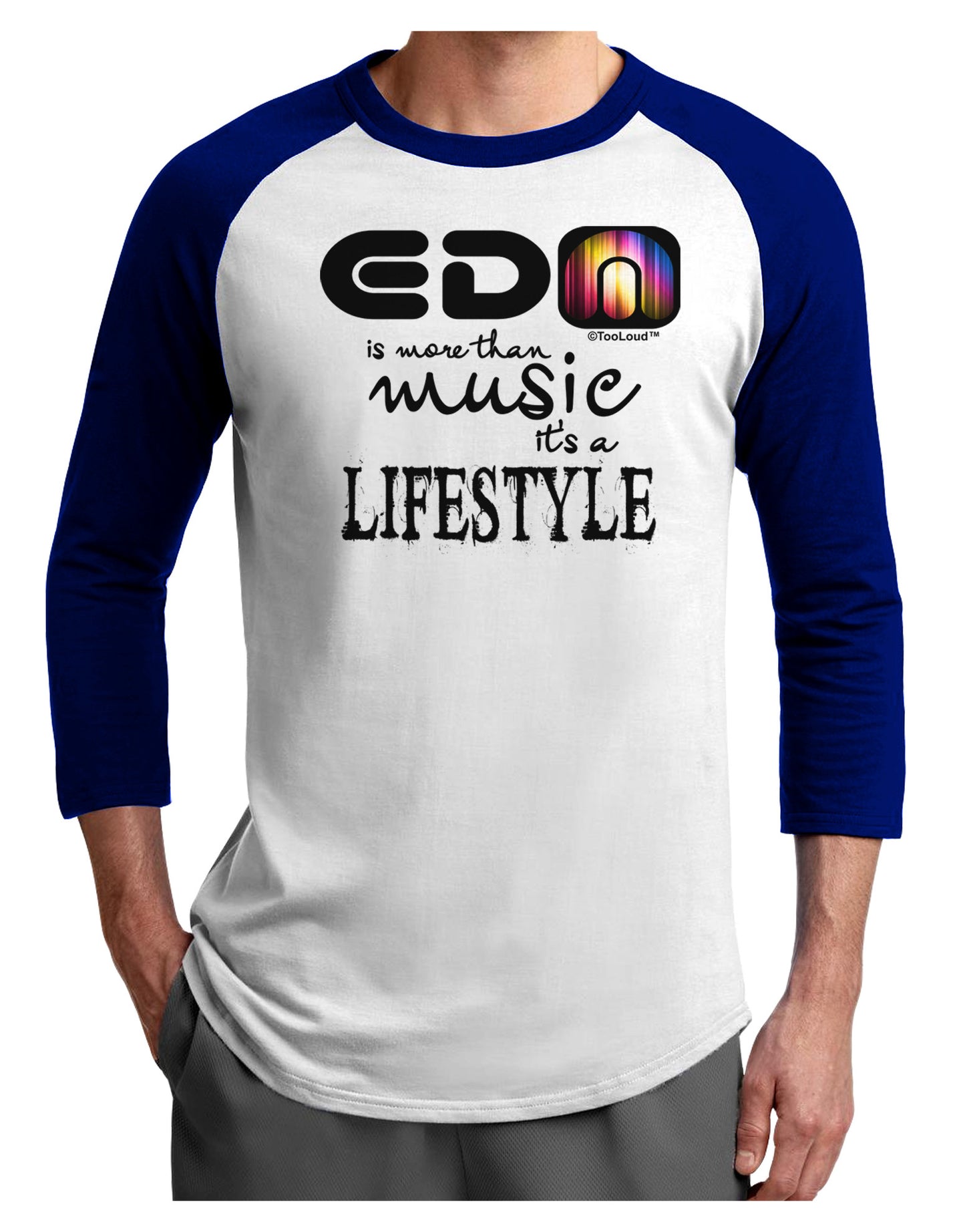EDM - A Lifestyle Adult Raglan Shirt-Raglan Shirt-TooLoud-White-Royal-X-Small-Davson Sales