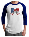 Patriotic Bow Adult Raglan Shirt-Raglan Shirt-TooLoud-White-Royal-X-Small-Davson Sales