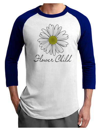 Pretty Daisy - Flower Child Adult Raglan Shirt-Mens-Tshirts-TooLoud-White-Royal-X-Small-Davson Sales