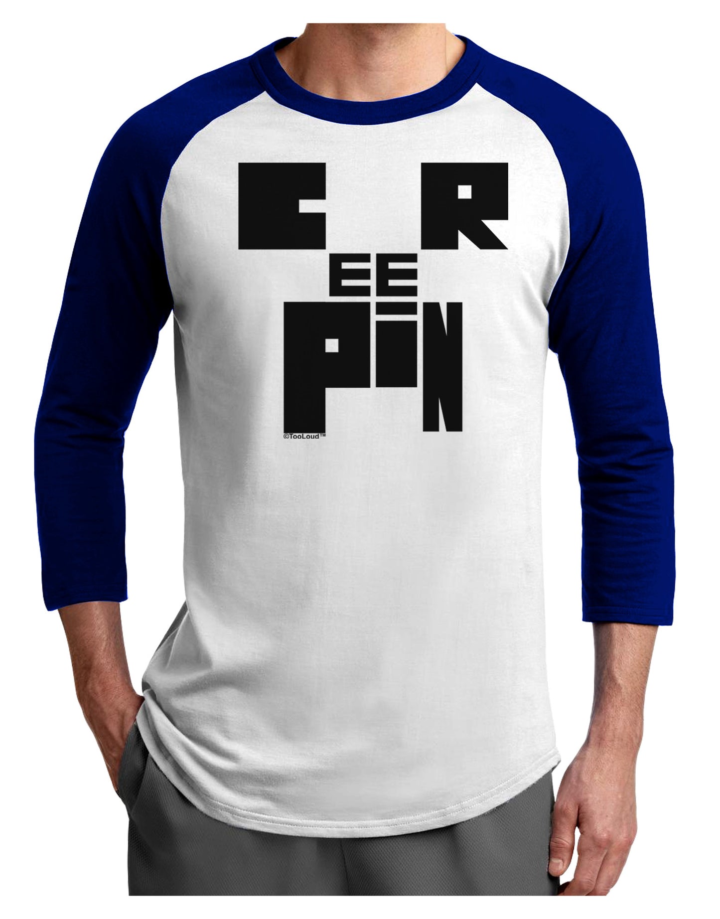 Creepin Adult Raglan Shirt-Raglan Shirt-TooLoud-White-Royal-X-Small-Davson Sales