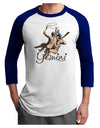 Gemini Illustration Color Adult Raglan Shirt-TooLoud-White-Royal-X-Small-Davson Sales