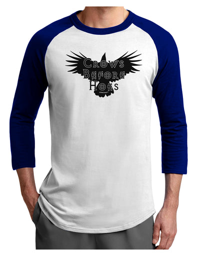 Crows Before Hoes Design Adult Raglan Shirt by TooLoud-TooLoud-White-Royal-X-Small-Davson Sales