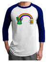 End Of The Rainbow - Beer Adult Raglan Shirt-Raglan Shirt-TooLoud-White-Royal-X-Small-Davson Sales