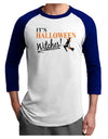 It's Halloween Witches Adult Raglan Shirt-TooLoud-White-Royal-X-Small-Davson Sales