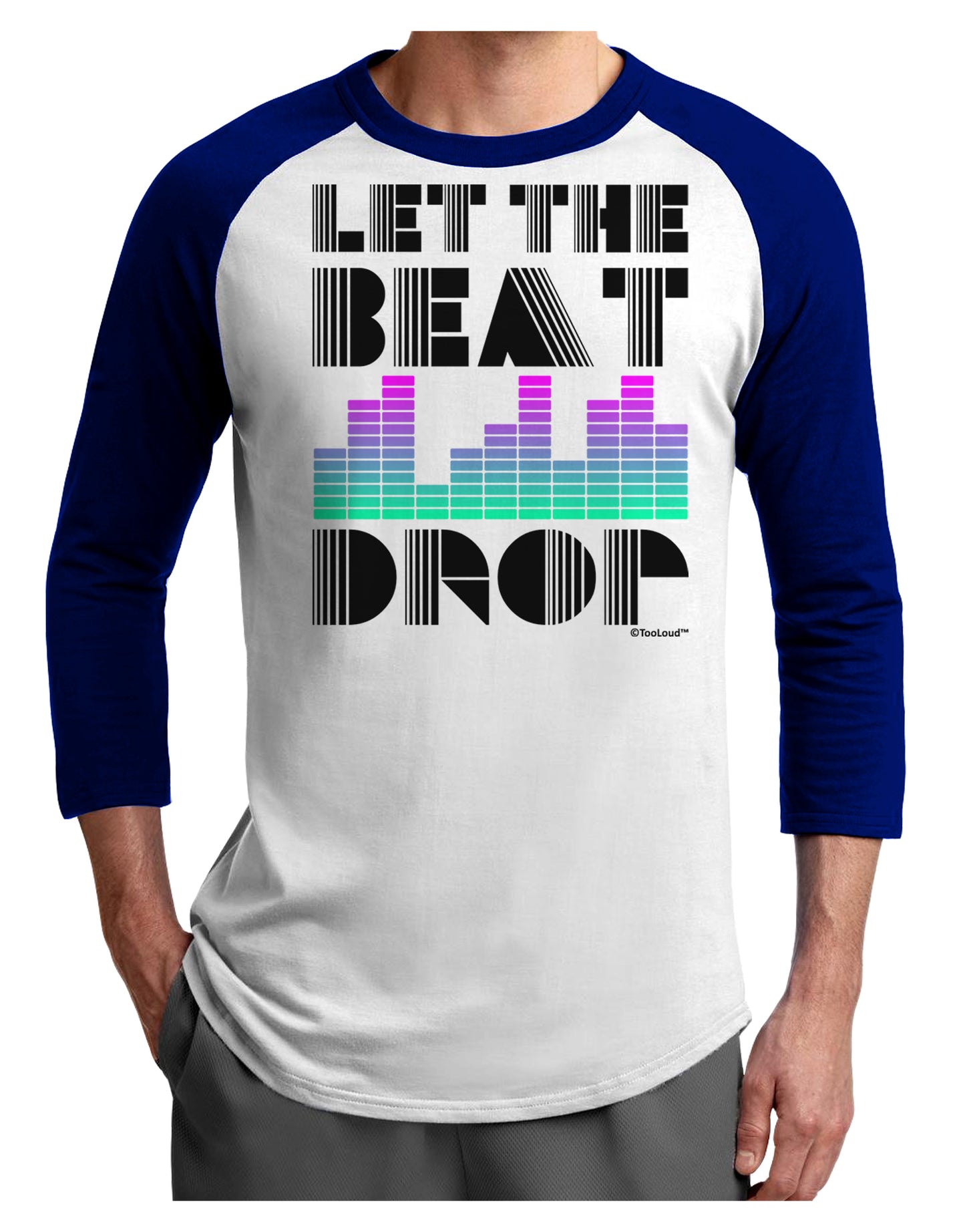 Let the Beat Drop Design Adult Raglan Shirt by TooLoud-TooLoud-White-Royal-X-Small-Davson Sales