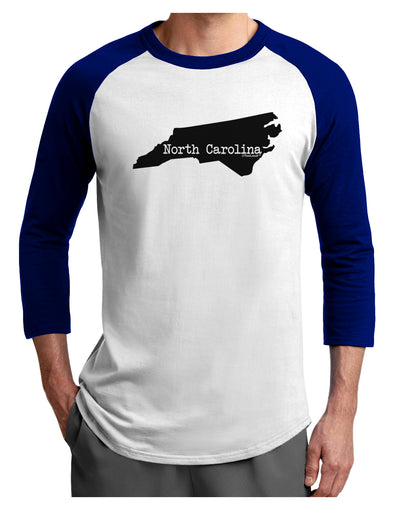 North Carolina - United States Shape Adult Raglan Shirt by TooLoud-TooLoud-White-Royal-X-Small-Davson Sales