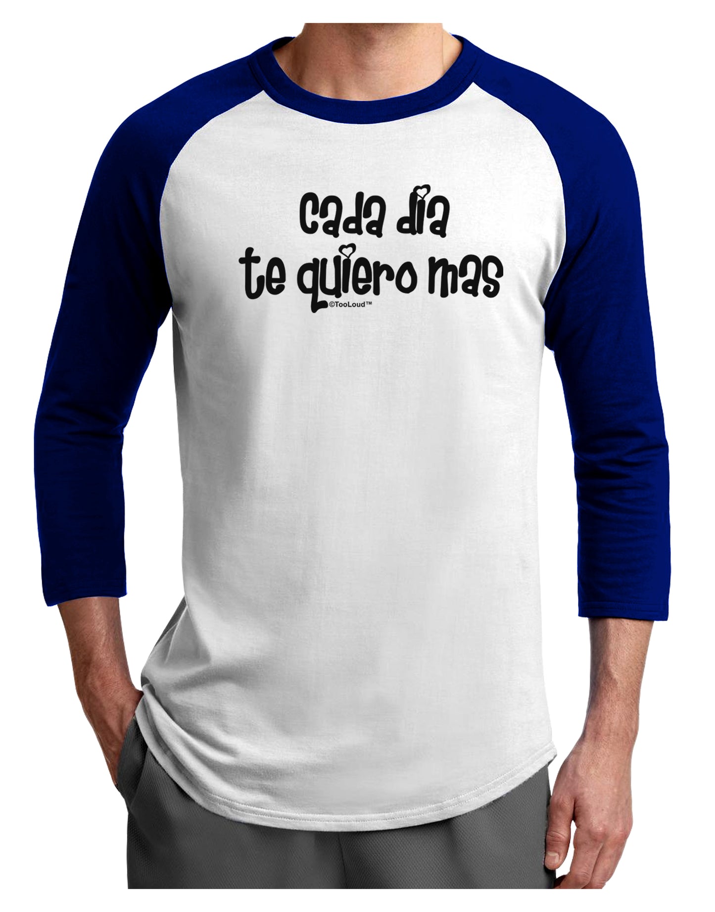 Cada Dia Te Quiero Mas Design Adult Raglan Shirt by TooLoud-TooLoud-White-Royal-X-Small-Davson Sales