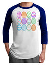 Cute Faux Applique Easter Eggs Adult Raglan Shirt-Raglan Shirt-TooLoud-White-Royal-X-Small-Davson Sales