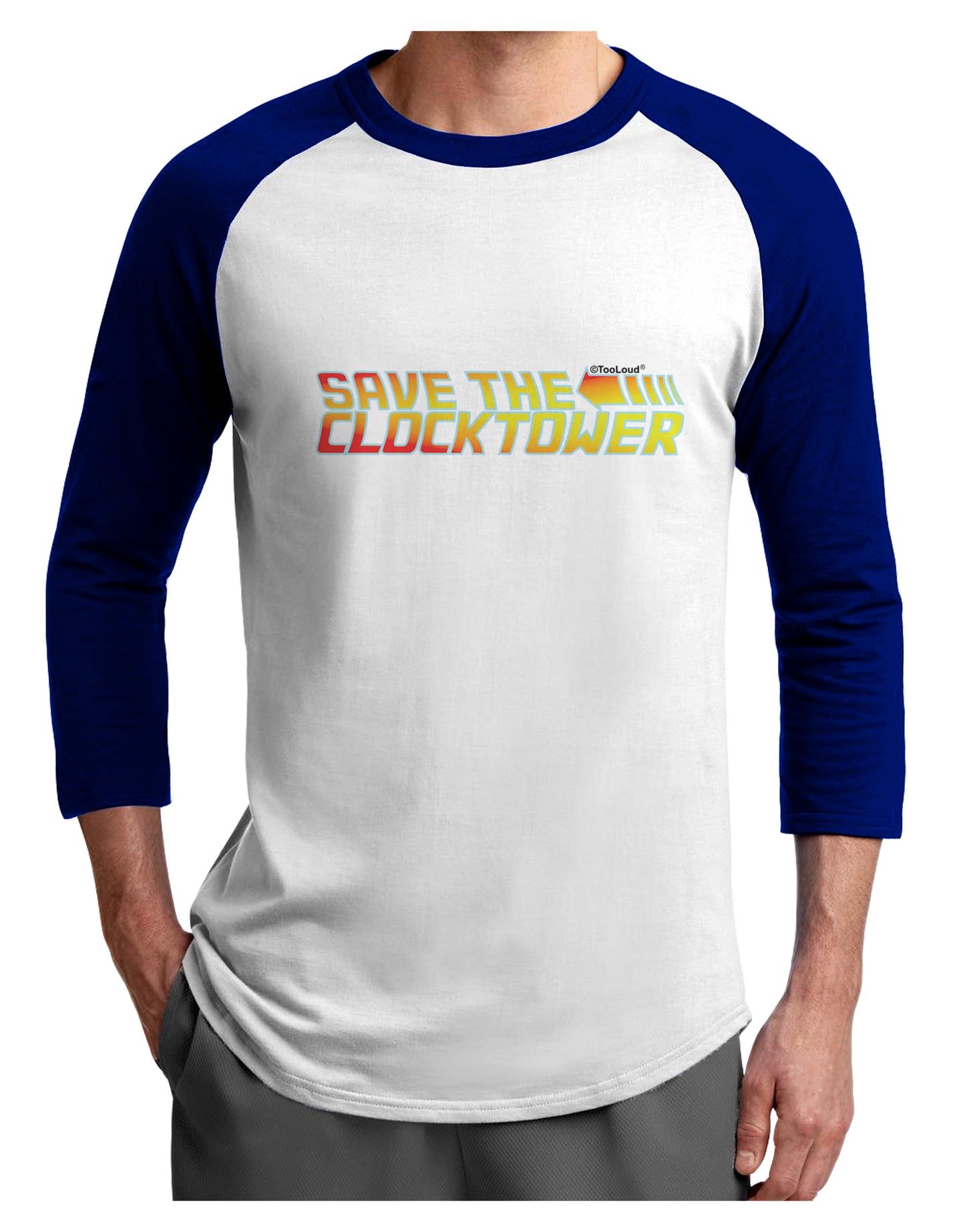 Save The Clock Tower Adult Raglan Shirt by TooLoud-TooLoud-White-Royal-X-Small-Davson Sales