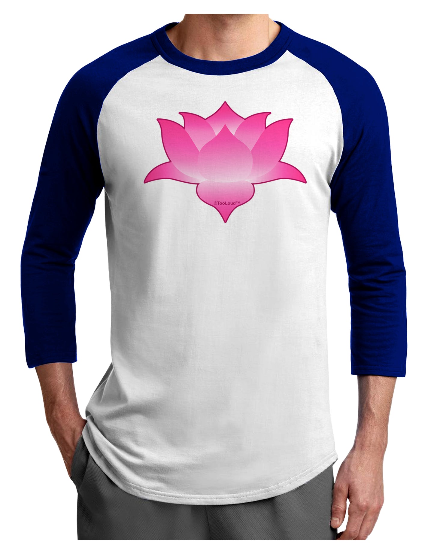 Lotus Flower Design Gradient Adult Raglan Shirt by TooLoud-TooLoud-White-Royal-X-Small-Davson Sales