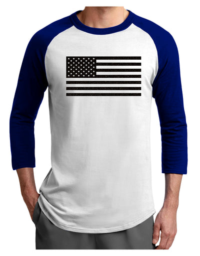 American Flag Glitter - Black Adult Raglan Shirt-TooLoud-White-Royal-X-Small-Davson Sales