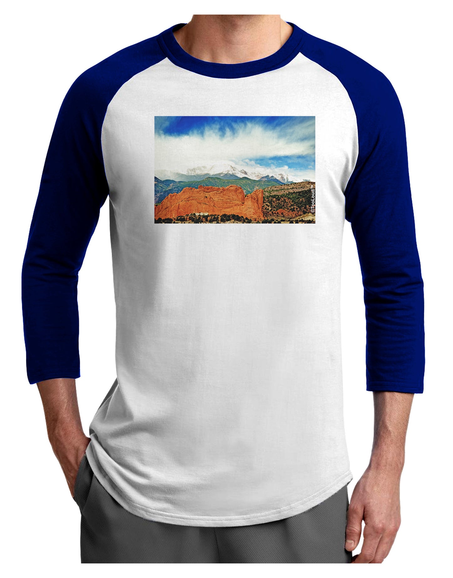 CO Beautiful View Adult Raglan Shirt-Raglan Shirt-TooLoud-White-Royal-X-Small-Davson Sales