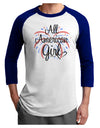 All American Girl - Fireworks and Heart Adult Raglan Shirt by TooLoud-TooLoud-White-Royal-X-Small-Davson Sales
