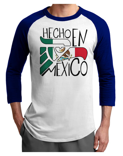 Hecho en Mexico Design - Mexican Flag Adult Raglan Shirt by TooLoud-TooLoud-White-Royal-X-Small-Davson Sales