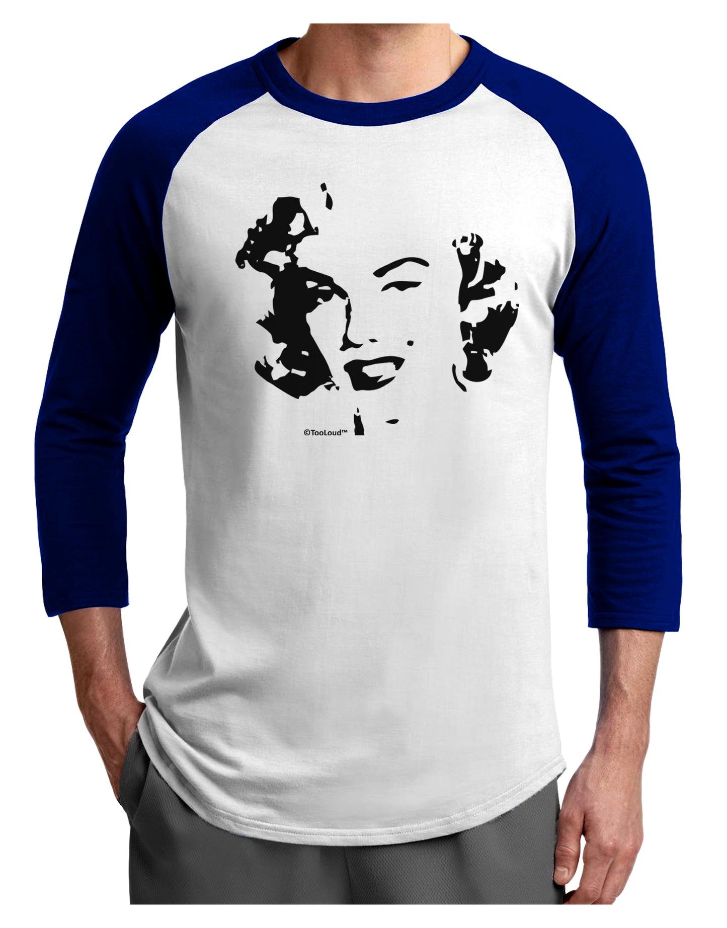 Marilyn Monroe Cutout Design Adult Raglan Shirt by TooLoud-TooLoud-White-Royal-X-Small-Davson Sales