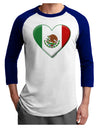 Mexican Flag Heart - Beveled Adult Raglan Shirt by TooLoud-TooLoud-White-Royal-X-Small-Davson Sales