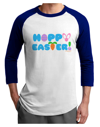 Cute Decorative Hoppy Easter Design Adult Raglan Shirt by TooLoud-TooLoud-White-Royal-X-Small-Davson Sales