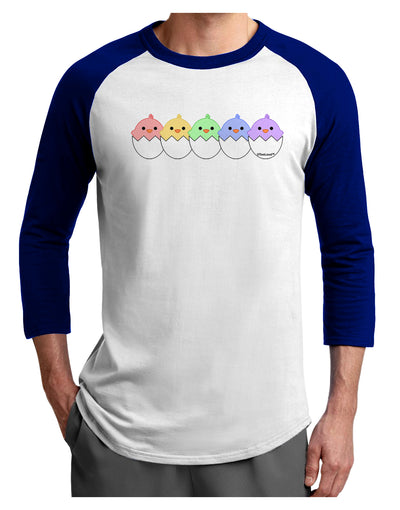 Cute Hatching Chicks Group #2 Adult Raglan Shirt by TooLoud-TooLoud-White-Royal-X-Small-Davson Sales