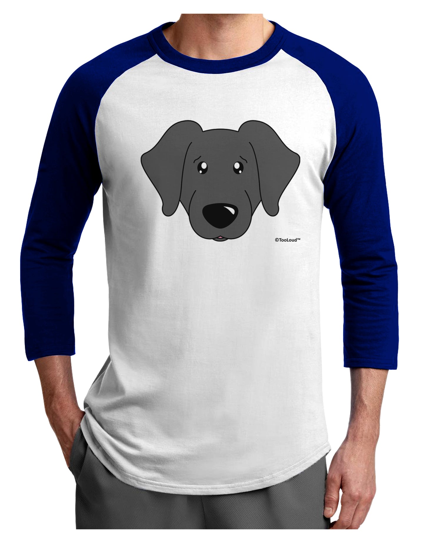 Cute Black Labrador Retriever Dog Adult Raglan Shirt by TooLoud-TooLoud-White-Royal-X-Small-Davson Sales