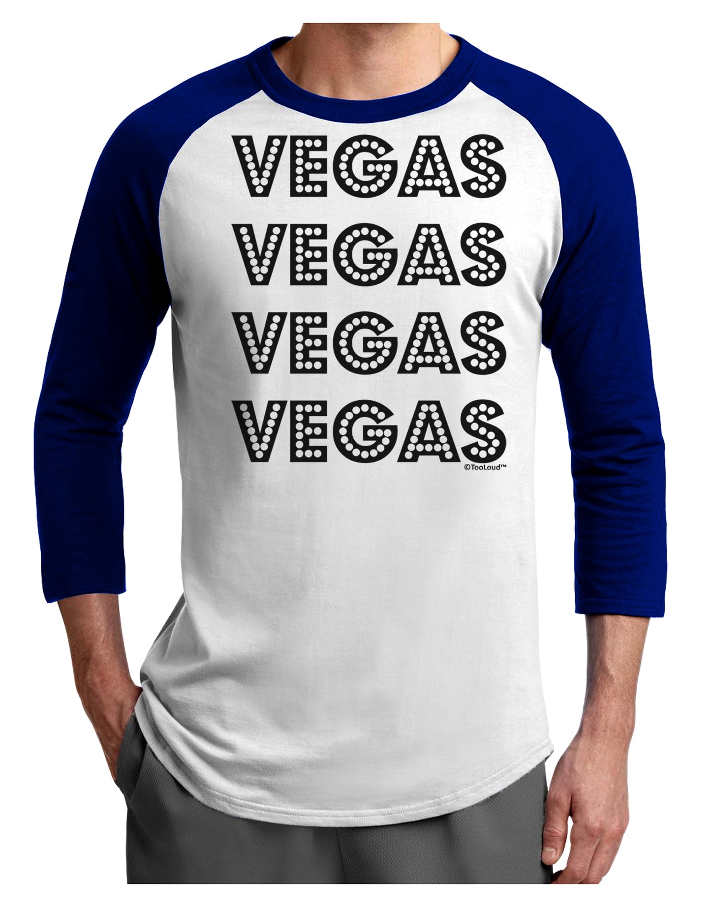 Vegas - Vegas Style Show Lights Adult Raglan Shirt by TooLoud-TooLoud-White-Royal-X-Small-Davson Sales