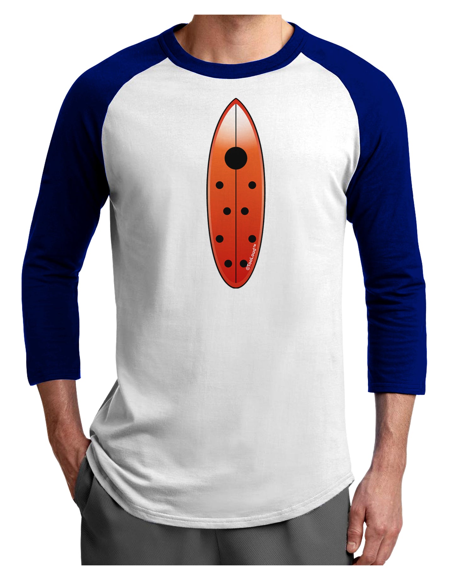 Ladybug Surfboard Adult Raglan Shirt by TooLoud-TooLoud-White-Royal-X-Small-Davson Sales