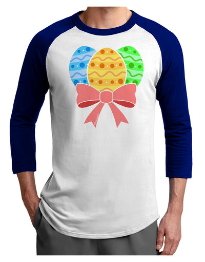 Easter Eggs With Bow Adult Raglan Shirt by TooLoud-TooLoud-White-Royal-X-Small-Davson Sales