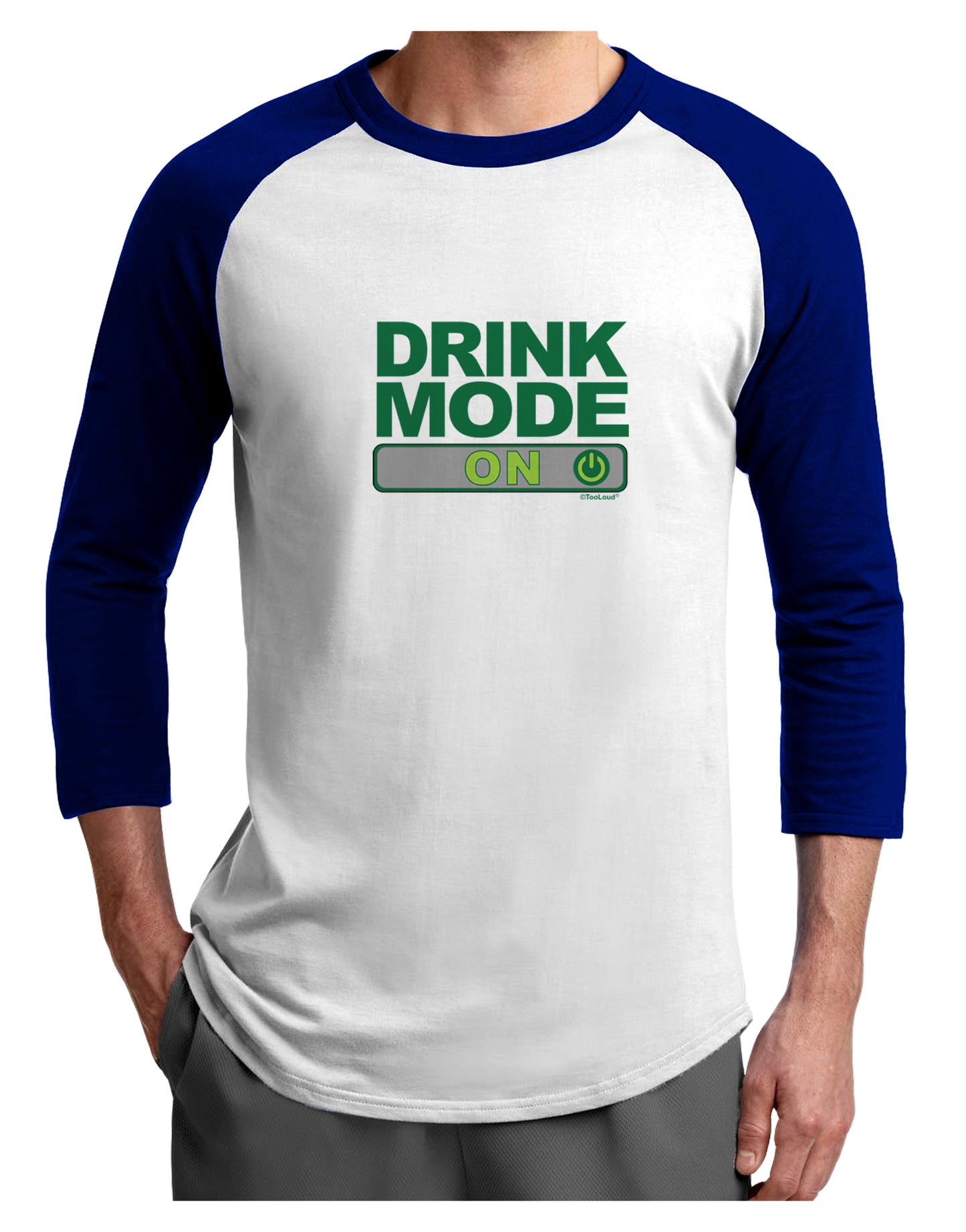 Drink Mode On Adult Raglan Shirt by TooLoud-TooLoud-White-Royal-X-Small-Davson Sales