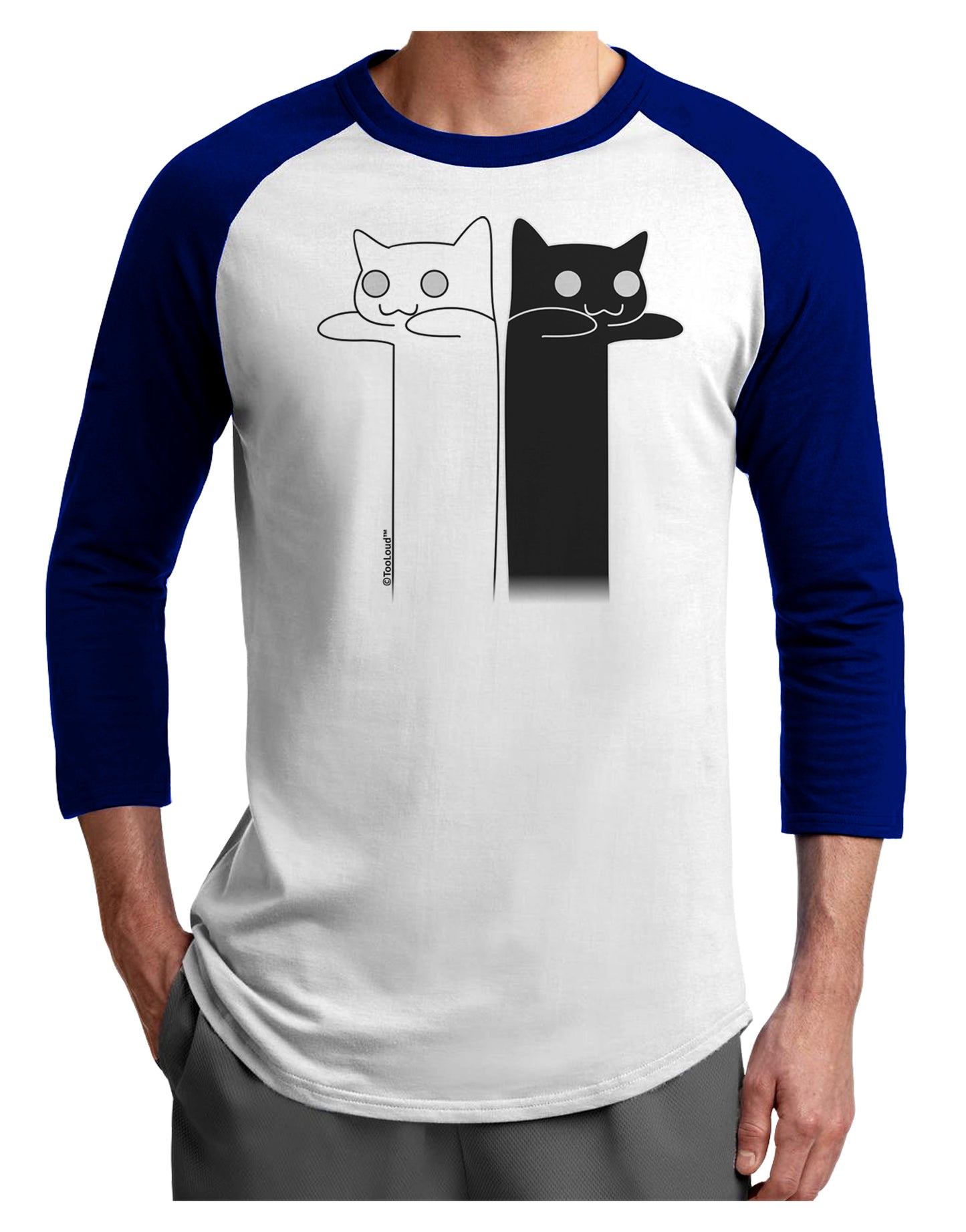 Longcat and Tacgnol - Internet Humor Adult Raglan Shirt by TooLoud-TooLoud-White-Royal-X-Small-Davson Sales