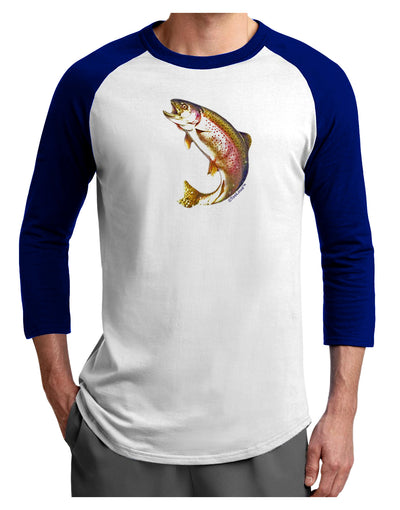 Rainbow Trout Adult Raglan Shirt-Raglan Shirt-TooLoud-White-Royal-X-Small-Davson Sales