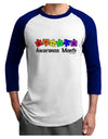 Autism Awareness Month - Colorful Puzzle Pieces Adult Raglan Shirt by TooLoud-TooLoud-White-Royal-X-Small-Davson Sales