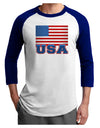 USA Flag Adult Raglan Shirt by TooLoud-TooLoud-White-Royal-X-Small-Davson Sales