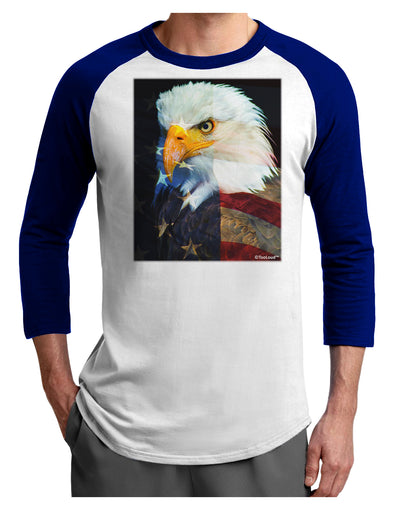 Patriotic Bald Eagle - American Flag Adult Raglan Shirt by TooLoud-TooLoud-White-Royal-X-Small-Davson Sales