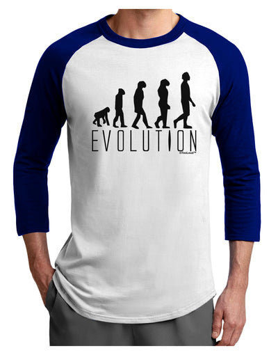 Evolution of Man Adult Raglan Shirt by TooLoud-TooLoud-White-Royal-X-Small-Davson Sales