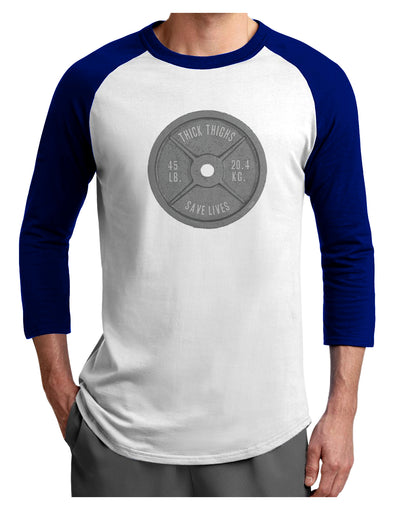 Funny Workout Weight Training Thick Thighs Save Lives Adult Raglan Shirt by TooLoud-TooLoud-White-Royal-X-Small-Davson Sales