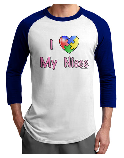 I Heart My Niece - Autism Awareness Adult Raglan Shirt by TooLoud-TooLoud-White-Royal-X-Small-Davson Sales