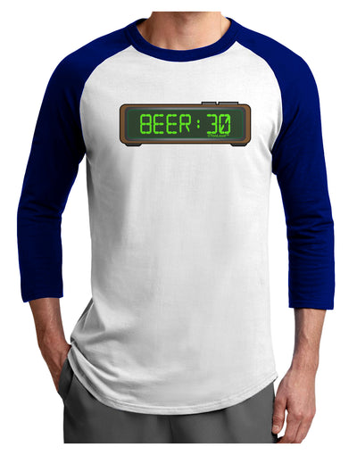 Beer 30 - Digital Clock Adult Raglan Shirt by TooLoud-Wall Clock-TooLoud-White-Royal-X-Small-Davson Sales