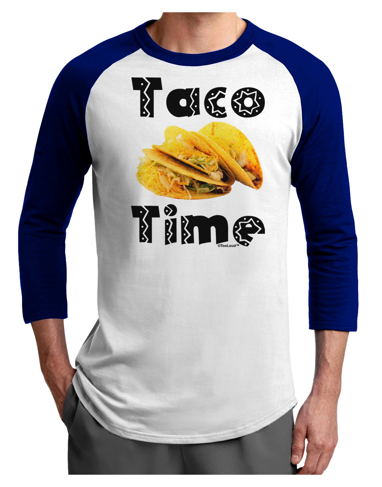 Taco Time - Mexican Food Design Adult Raglan Shirt by TooLoud-TooLoud-White-Royal-X-Small-Davson Sales