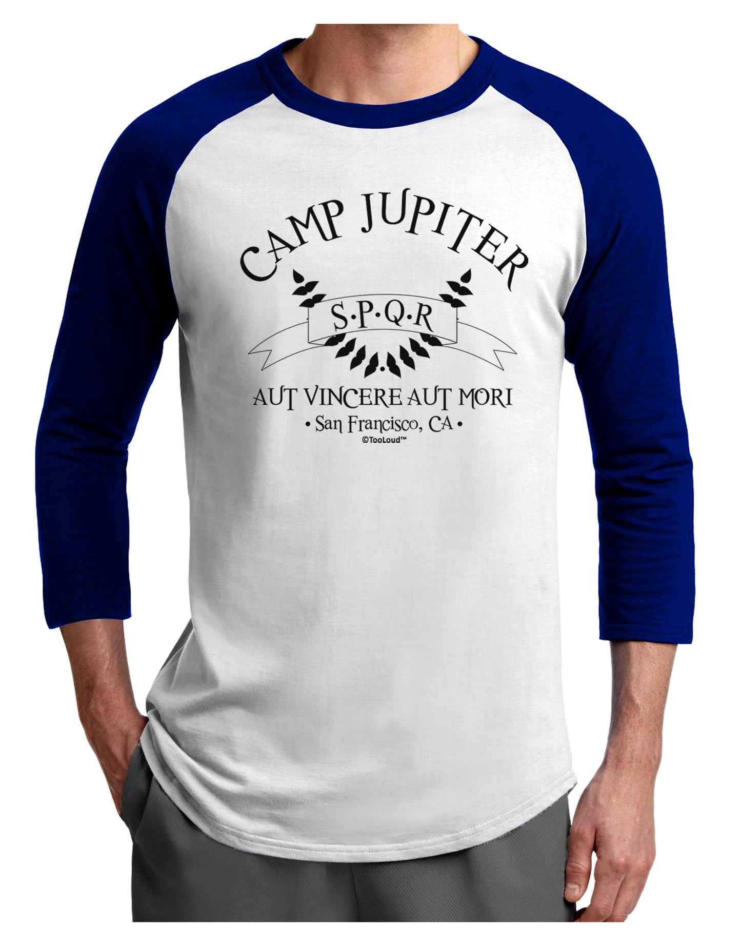 Camp Jupiter - SPQR Banner Adult Raglan Shirt by TooLoud-TooLoud-White-Royal-X-Small-Davson Sales