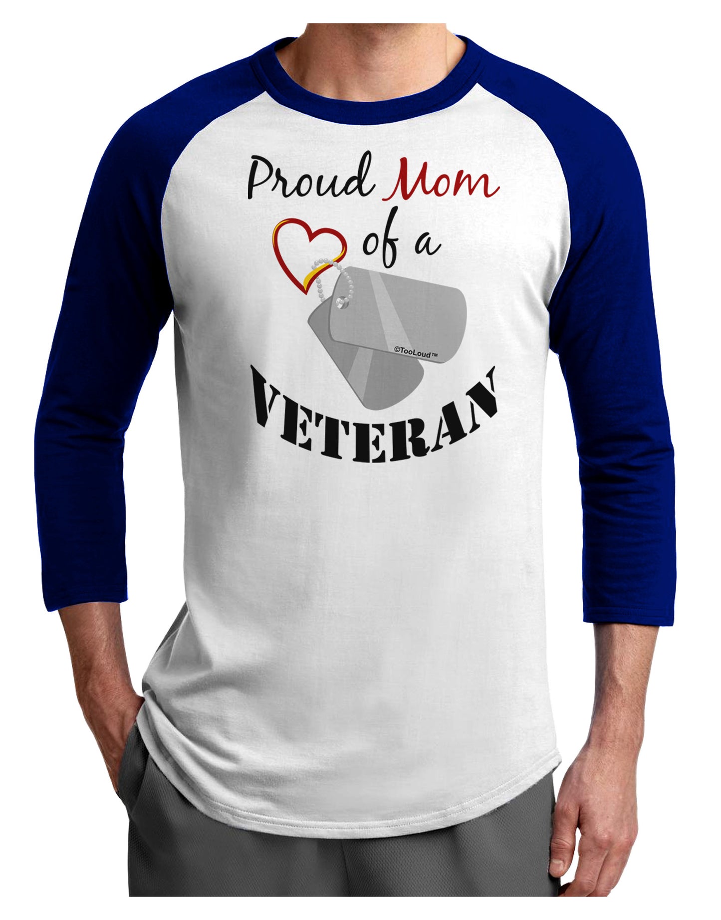 Mom of Veteran Adult Raglan Shirt-Raglan Shirt-TooLoud-White-Royal-X-Small-Davson Sales