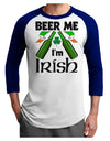 Beer Me I'm Irish Adult Raglan Shirt-Raglan Shirt-TooLoud-White-Royal-X-Small-Davson Sales